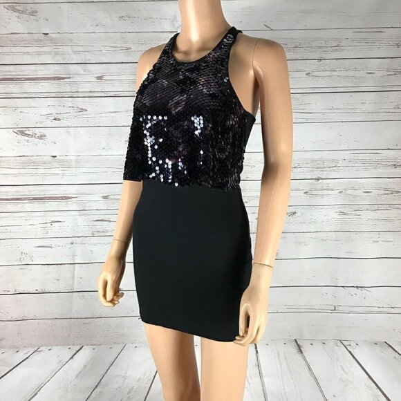 H&M Popover Sequin Bodycon Dress Size 4 - Picture 1 of 5